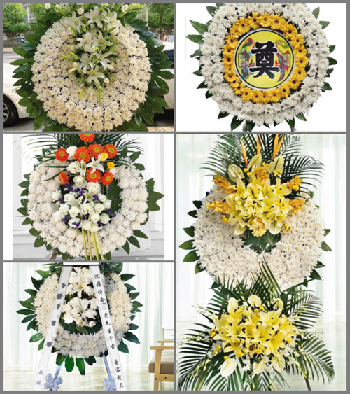 山东济宁邹城市张庄镇桐花秧村花圈速递